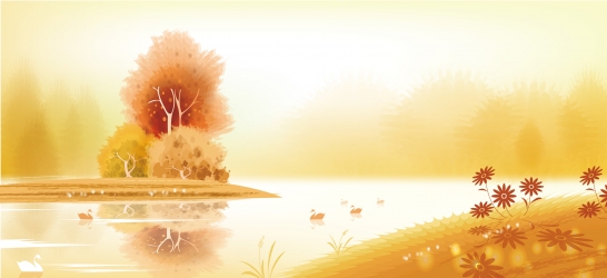 高清手绘春天风景插画