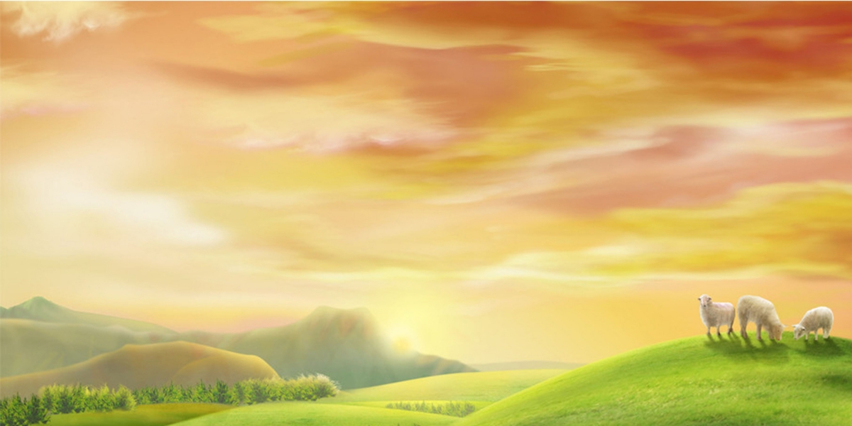 高清手绘春天风景插画