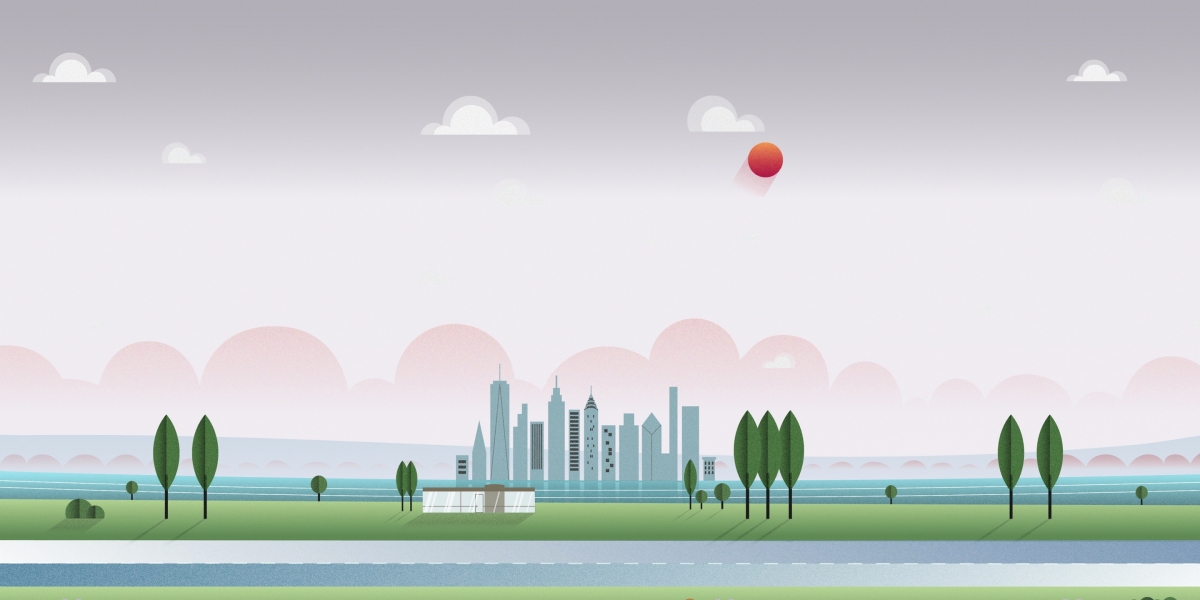 高清手绘春天风景插画