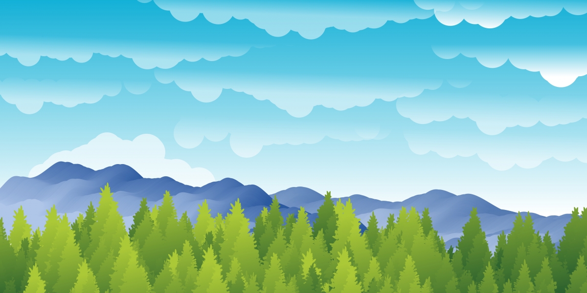高清手绘春天风景插画