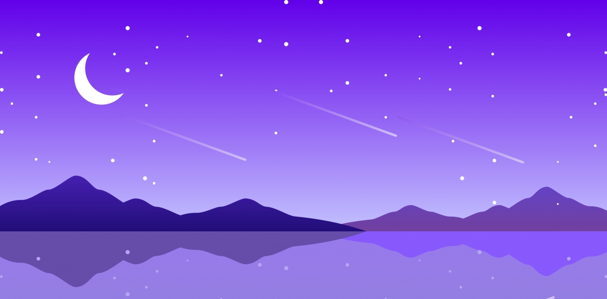 4K手绘卡通夜景插画