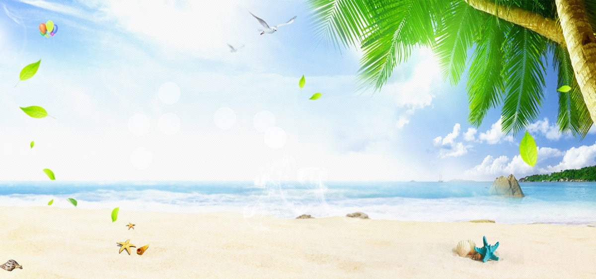 夏天海滩风景背景