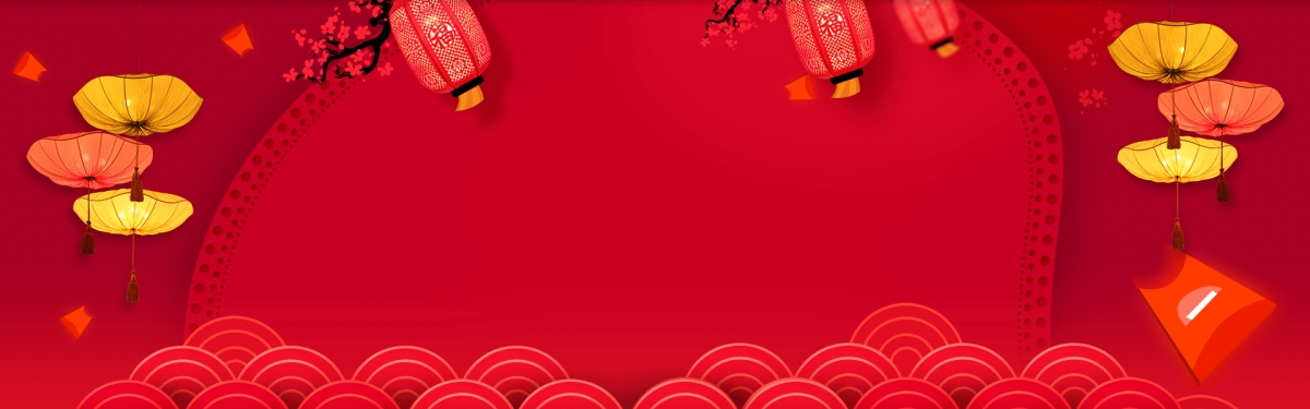 红色中国风春节促销背景