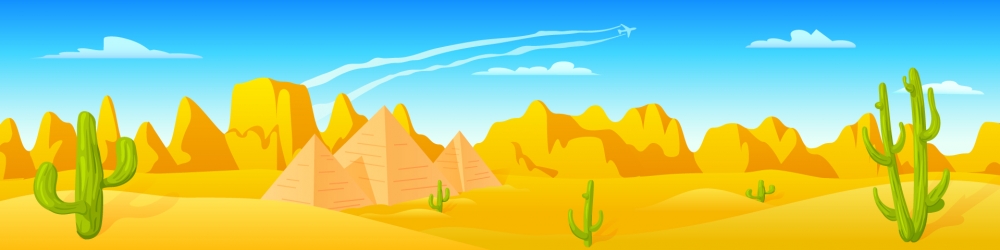 手绘沙漠风景插画