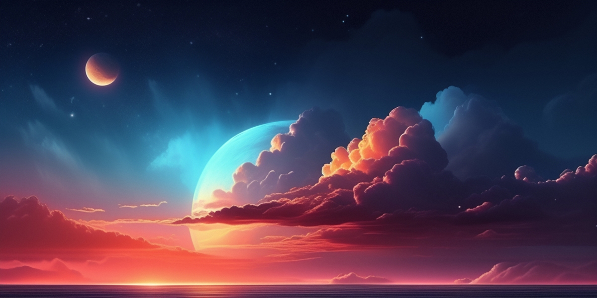 创意天空大海风景插画