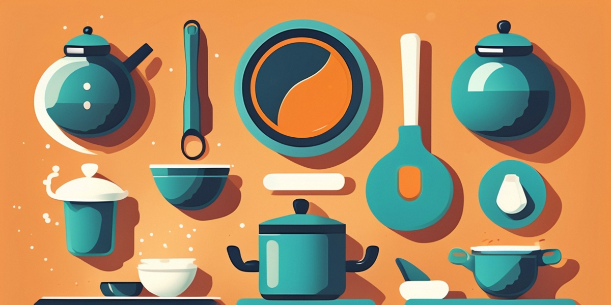 厨具平铺背景