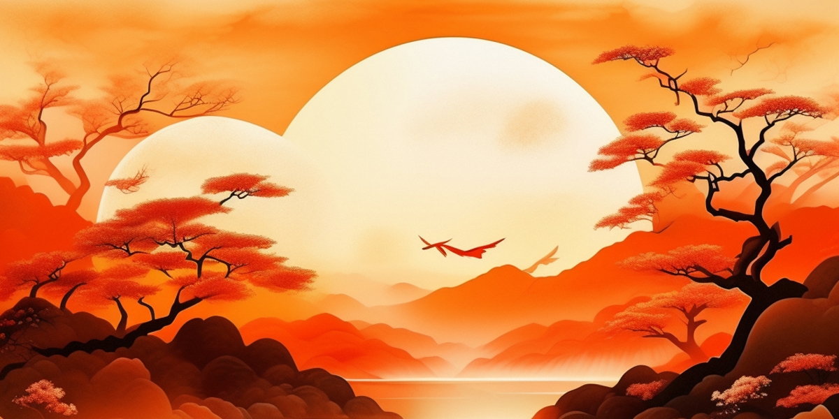 中秋节风景插画背景
