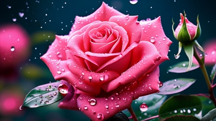 高清粉色玫瑰花摄影壁纸