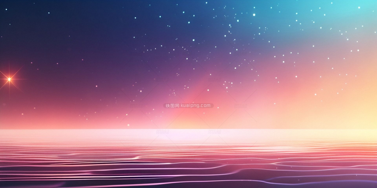 水面星空简约背景