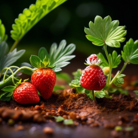 草莓微距摄影