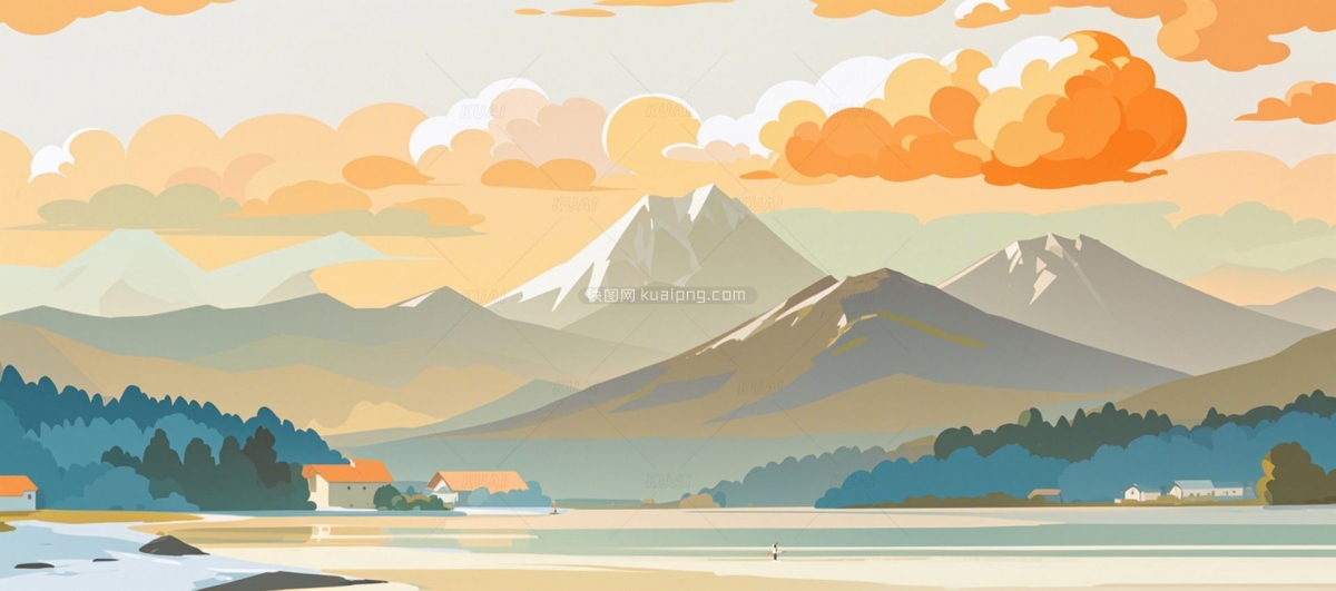 风景插画背景