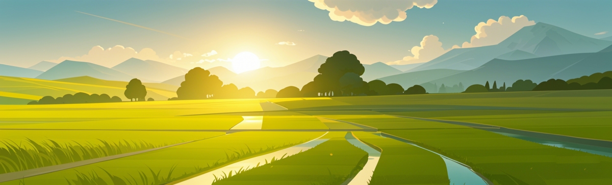 朝阳风景插画