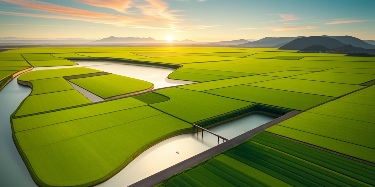稻田风景插画