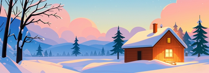 冬天雪景插画