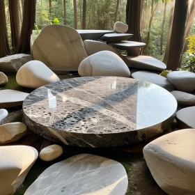森林石头平台展示主图背景