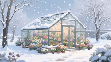 快图网原创手绘森林雪景插画