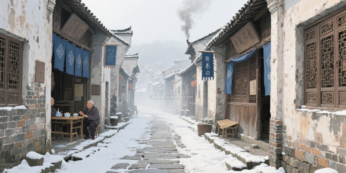 快图网原创AI农村场景风景插画