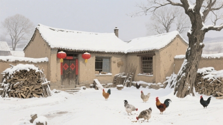 快图网原创AI农村场景风景插画