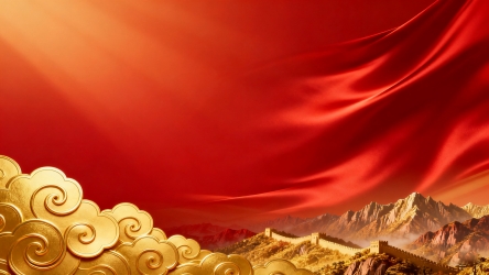 快图网原创大气红色长城国庆背景