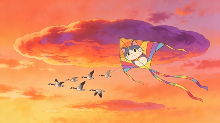 原创卡通漫画天空插画背景