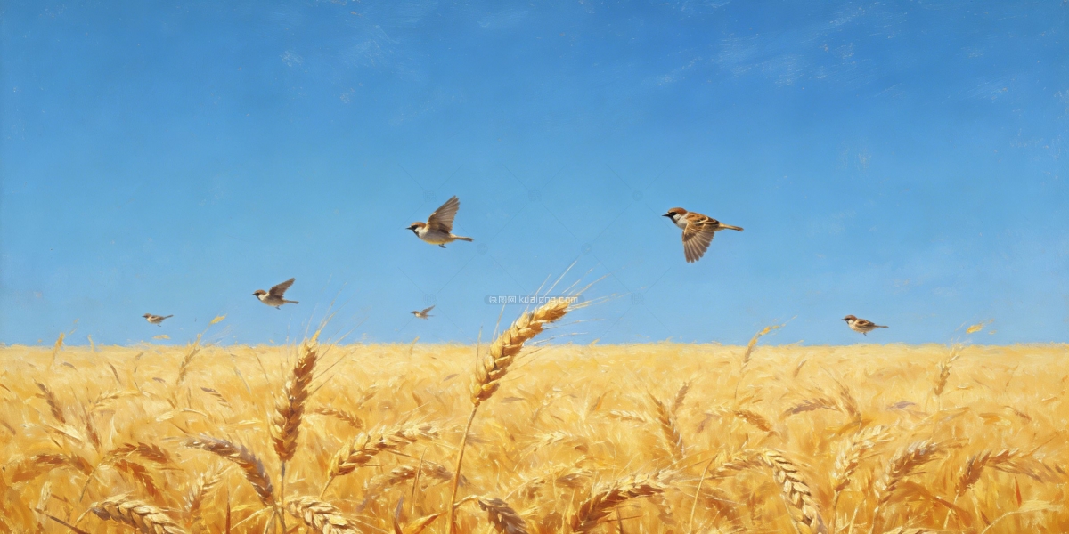 原创手绘麦田