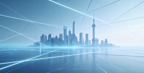 商务科技城市线条图