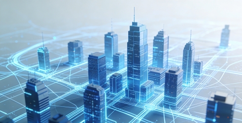商务线条科技城市背景