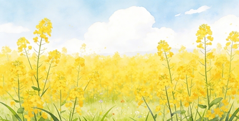 春天风景手绘插画背景