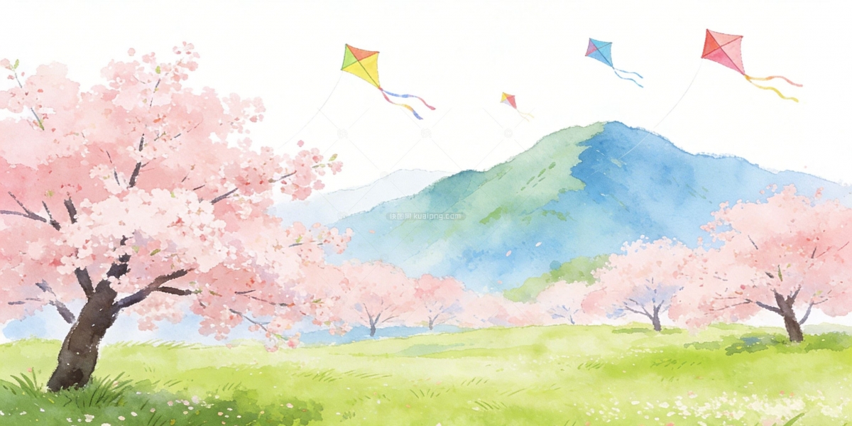 春季手绘风景春天背景