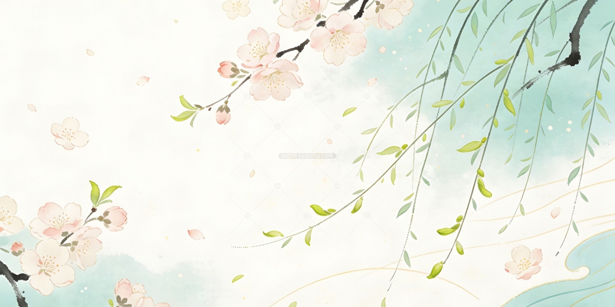 春天背景手绘植物插画