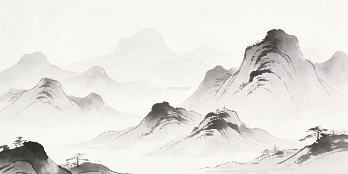 中国风古典水墨山水画背景
