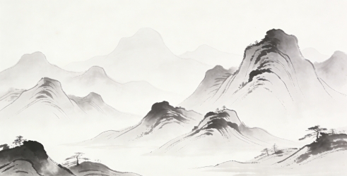 中国风古典水墨山水画背景