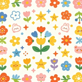 纹理花纹卡通碎花手绘