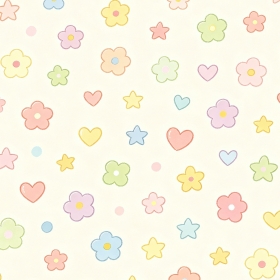 卡通平铺纹理碎花花纹