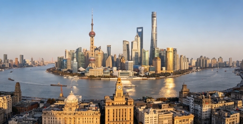 上海外滩滨江城市写实风景