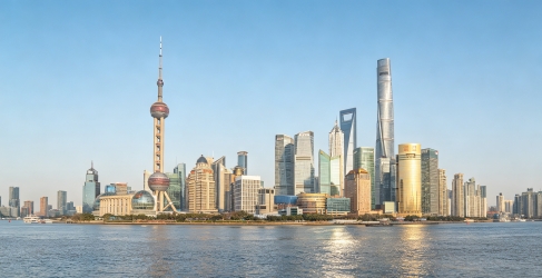 浦东三件套高空摄影风景画