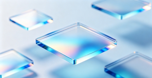 3D赛博科技玻璃拟态渲染图