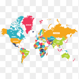 彩色世界地图板块世界地图