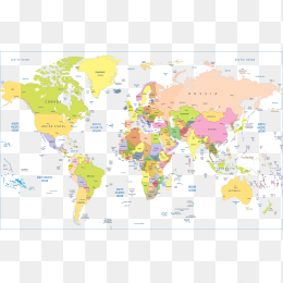  英文版世界地图