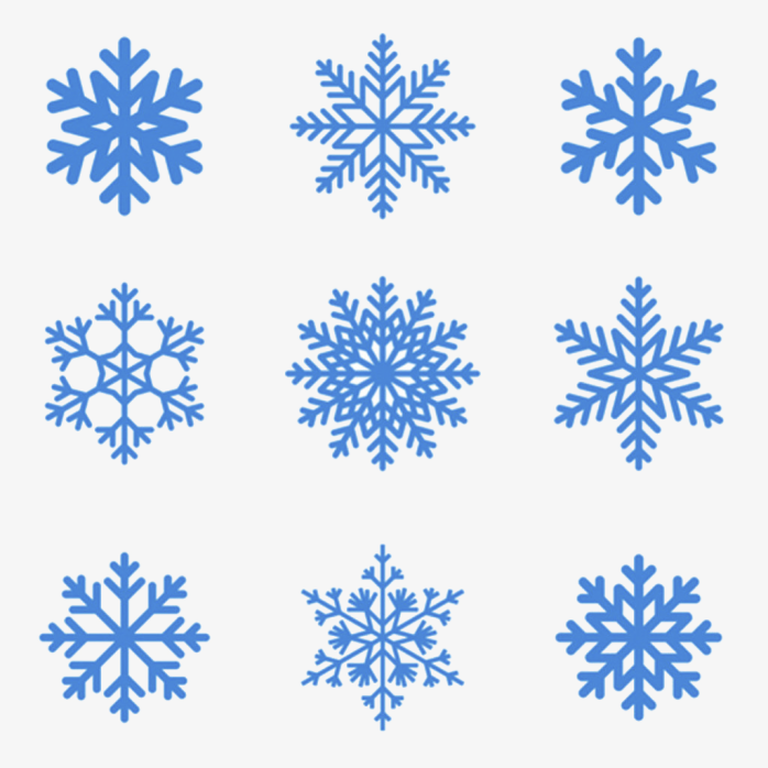 冬天矢量雪花元素