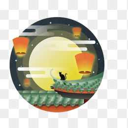 中秋月圆插画