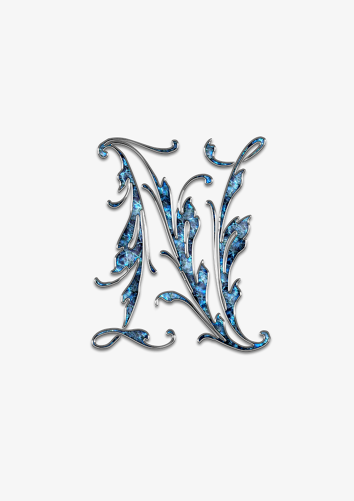 艺术字 英文花体 N