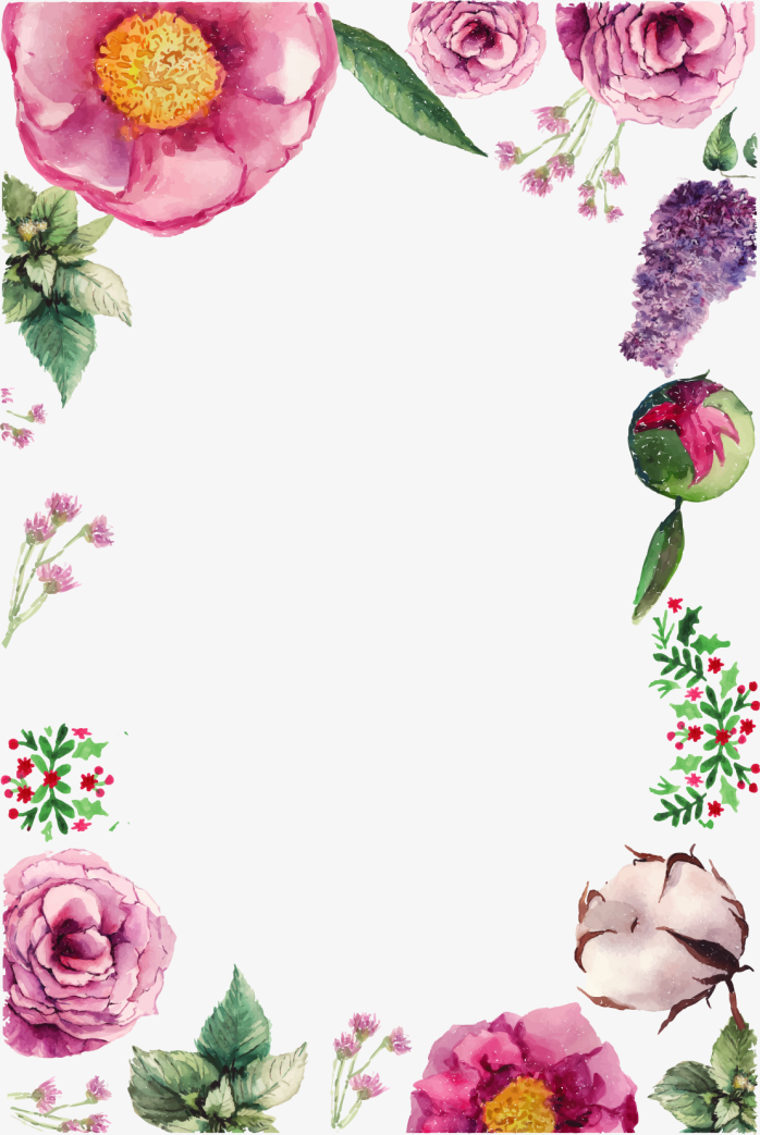 浪漫花朵边框