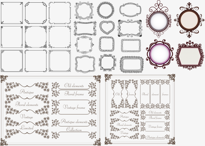 矢量欧式边框欧式纹理元素