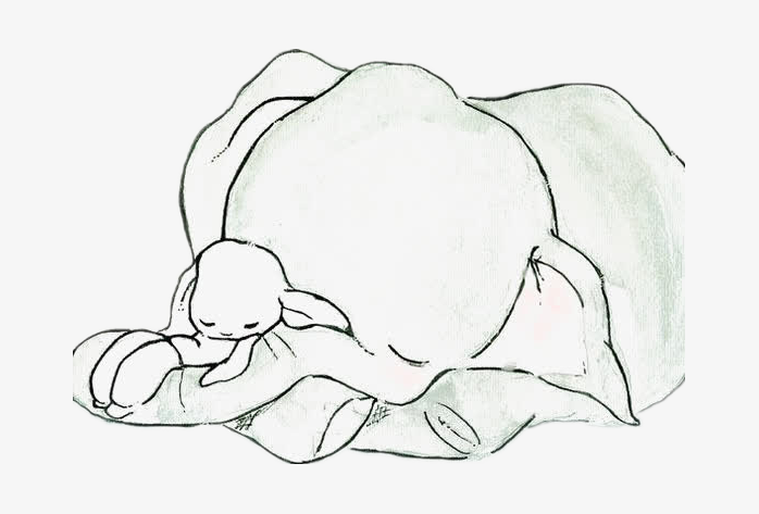 卡通睡觉的小象