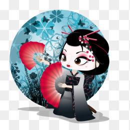 手绘卡通女孩