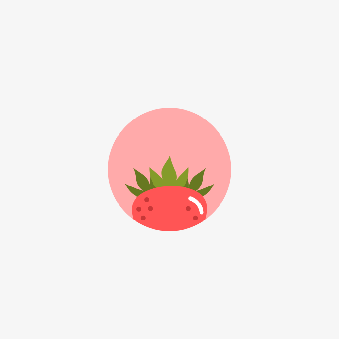 圆形水果PNG图标-strawberry