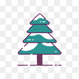 堆满雪的圣诞树