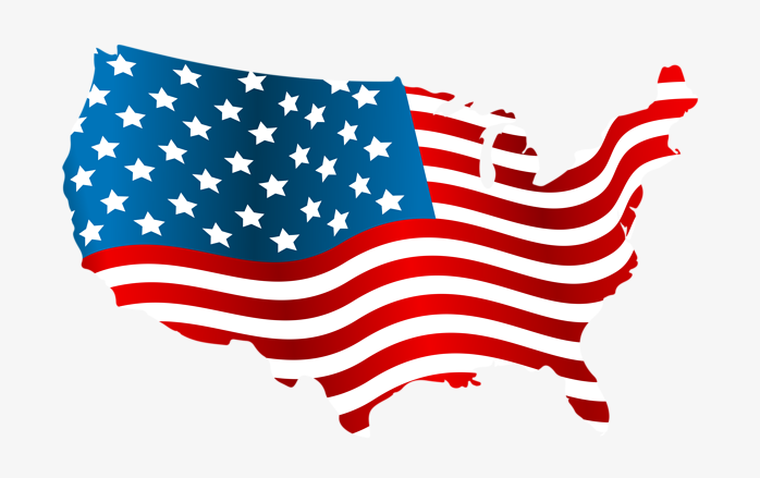 美国地图国旗