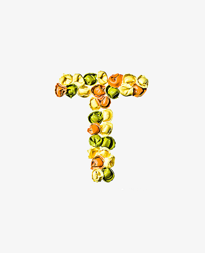 食物创意字母T